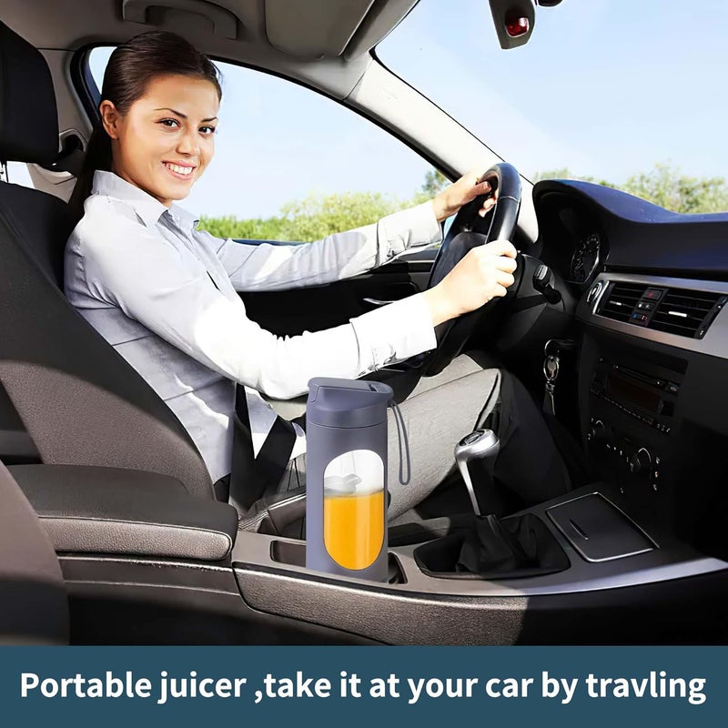 KUWEI Portable blender,USB-C rechargeable,Personal compact travel juicer cup15OZ for Shakes, Smoothies,Fresh juice,Self-cleaning,Leakproof lid, Smart time display,12 blades,with strong blending Purple - Image 3